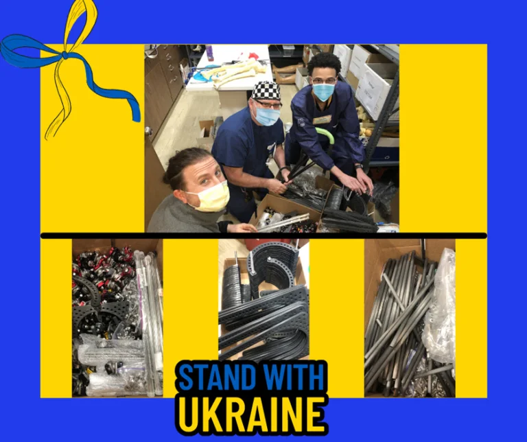 Dr. John Herzenberg and reps packing limb-saving external fixators to aid Ukraine