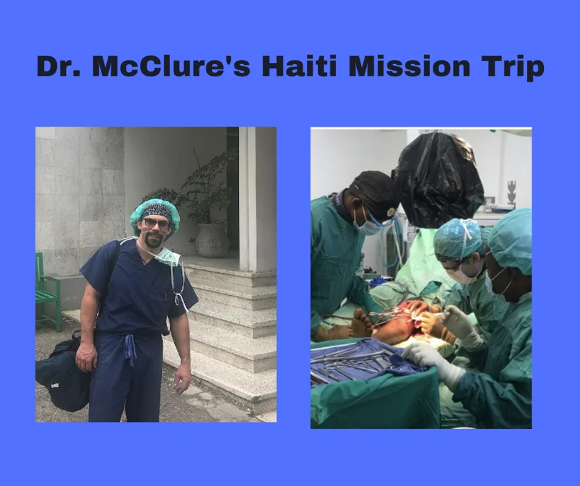 Dr. McClure in Haiti operating on a patient