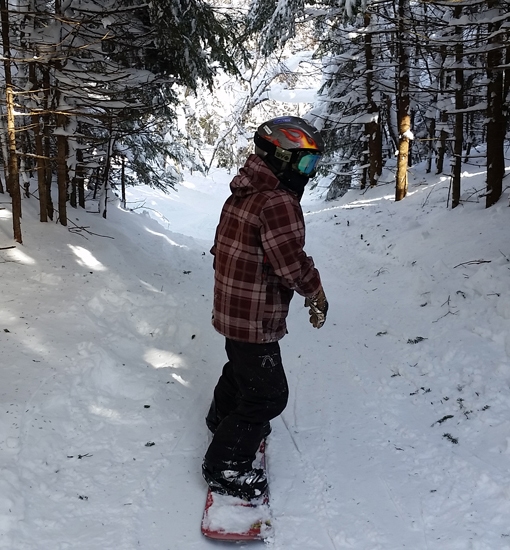 Josh snowboarding